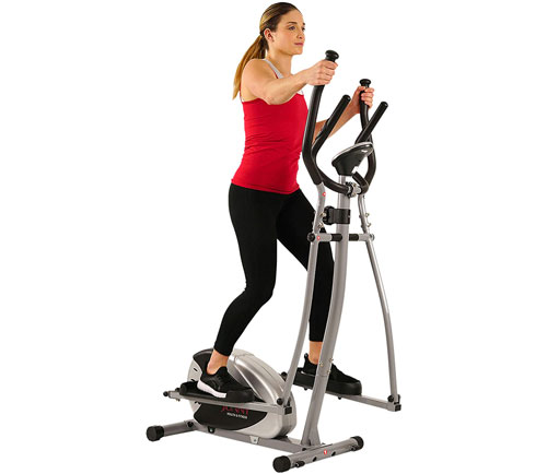 Sunny Health Fitness SF E905 Elliptical Machine Cross Trainer with 8 Level Resistance and Digital Monitor