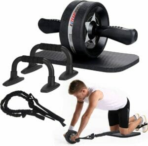 EnterSports Ab Roller Wheel, 6-in-1 Ab Roller Kit with Knee Pad, Resistance Bands