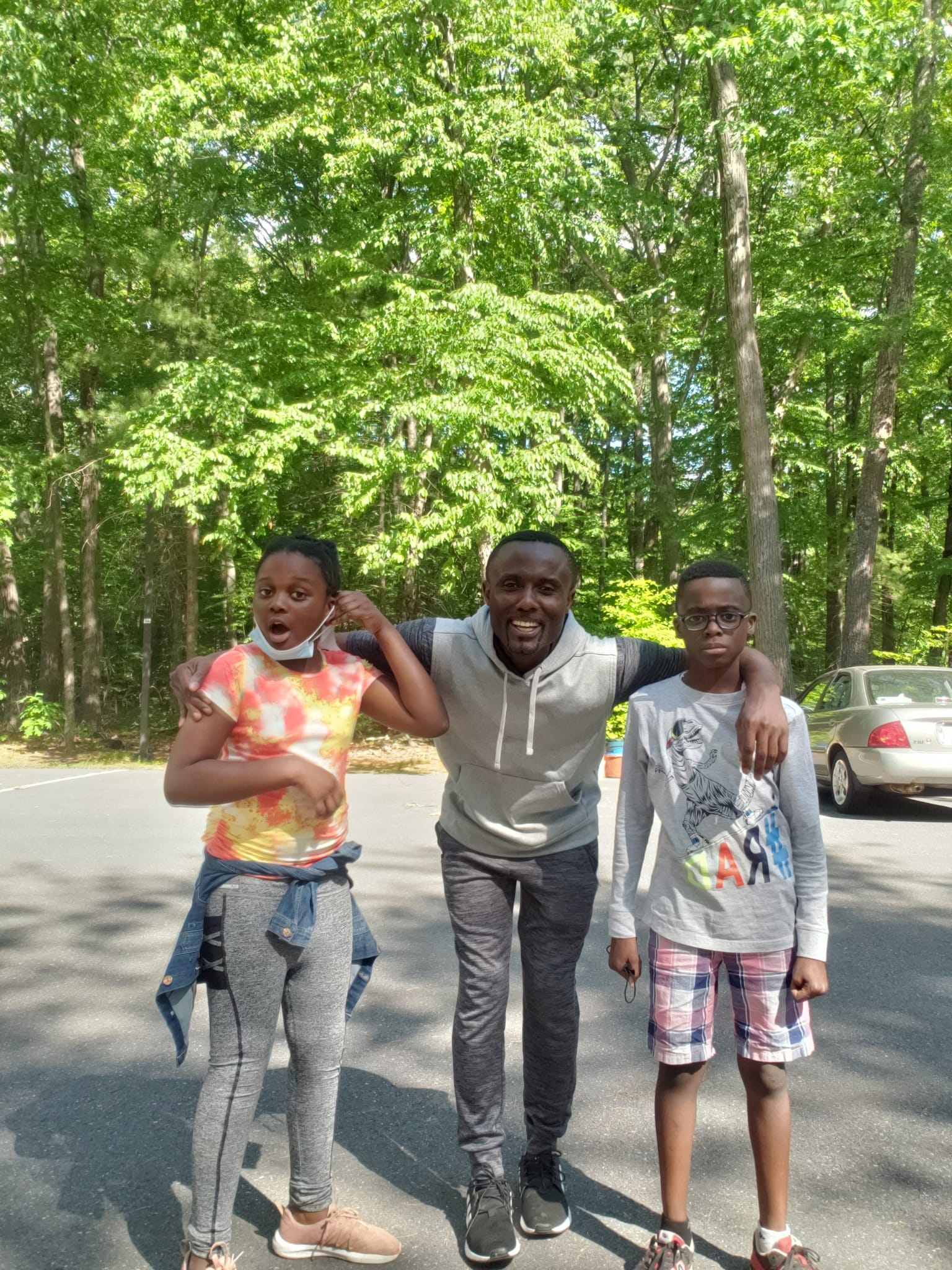 Daniel Amankwah with his kids