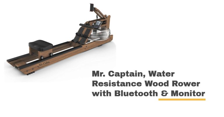 Mr Captain Water Rowing Machine for Home Use,Water Resistance Wood Rower with Bluetooth Monitor,Indoor Fitness Exercise Sports Equipment